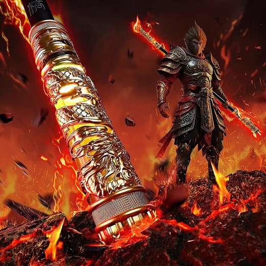 LIVING STONES Ruyi Golden Cudgel Commande vocale rétractable automatique Black Shadow Myth Wukong 3-12 ans Jouet pour enfant garçon cadeau d'anniversaire