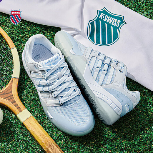 盖世威（K·SWISS）KSWISS板鞋夏季透气休闲百搭潮流时尚运动鞋满贯鞋9275-US 107温布尔登白/豆腐白/海军蓝/天 42