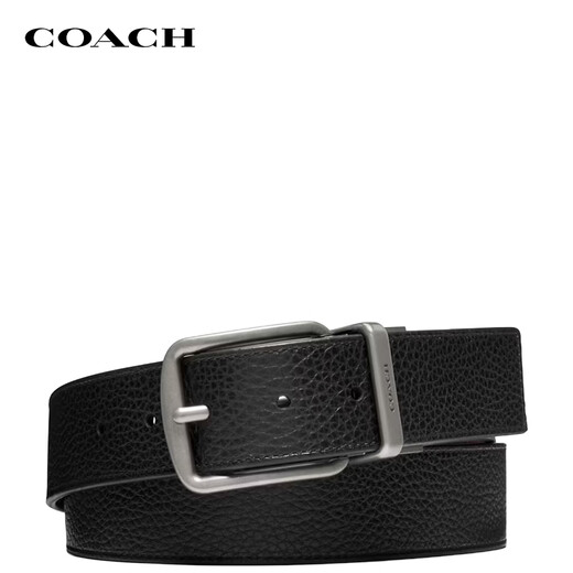 Coach [brand direct supply] Men's classic needle buckle double -sided use of wide version belt black