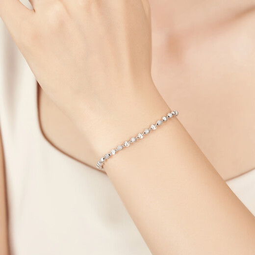 Ming brand jewelry platinum bracelet Pt950 white gold colorful planet bracelet BFK0066 chain length about 16+3 cm, about 5.91 grams