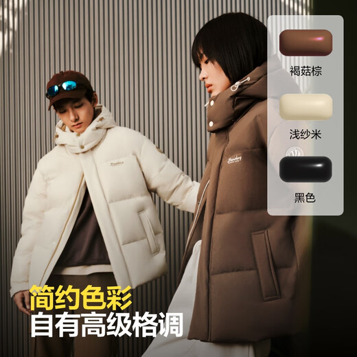 波司登25年冬羽绒服男女同款可拆帽90绒七夕礼物外套B250245910XS