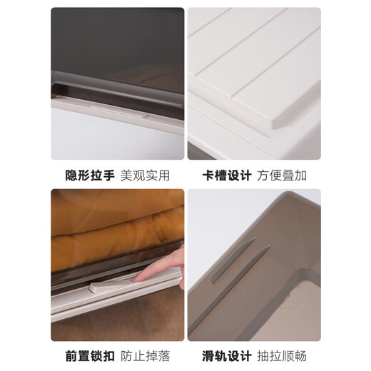 语森忆衣柜收纳箱抽屉式塑料家用衣物收纳盒衣服内衣整理箱透明储物柜子 37【3523】深47宽35高23CM 特惠单个装