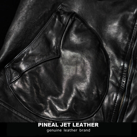 PJL Men's Short Lapel Retro Classic Moon Pocket Mendoza Farmer Classic Sheepskin Mendoza Black L (under 140)