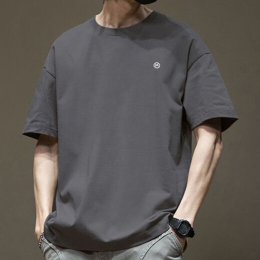 Vancl [Empfohlen von Lei Jun] Kurzärmeliges T-Shirt für das neue trendige Muster im Herren im amerikanischen Stil, das halbärmelte lockeres Gelegenheits-T-Shirt für Männer und Frauen, schwarz 1365 s