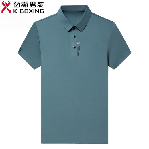 Jinba Men's Clothing (K-Boxing) Official Flagship Men's Summer Short-Sleeve T-Shirt Ice Wireless Strip Polo Shirt Lapel Half-Sleeve Casual Middle-aged Daddy Suit 3527# Light Blue S 165/84A Weight 95-105Jin [Jin equals 0.5 kg]