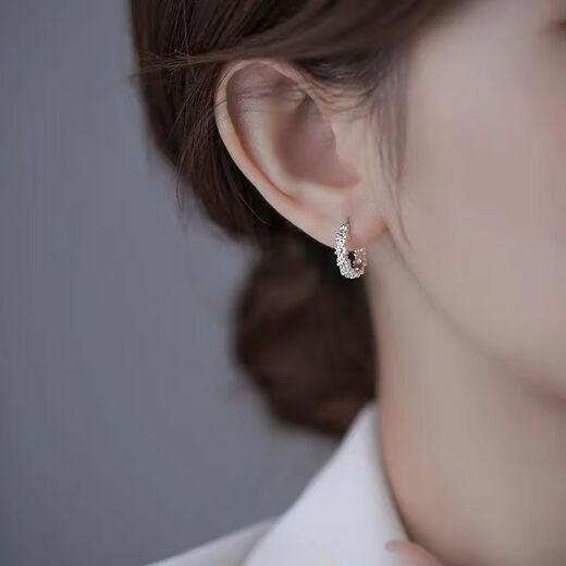 RSRDDY sterling silver 9999 silver earrings new anti-allergic earrings niche ins pure silver temperament ear buckle earrings sterling silver daisy earrings Lao Fengxiang's same style 4.56g (sterling silver pair)