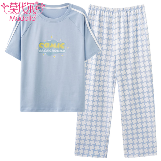 Modal Pure Cotton Pyjamas für Frauen in der Sommer-Kurzärmer-Hosen zweiteilige Set 2025 NEUE LOARKE SIARE DAWER CLASSIGKEITSHAUS-KLEICH Z9715 M [Empfohlen, 80-100jin zu tragen [Jin ist 0,5 kg]]]