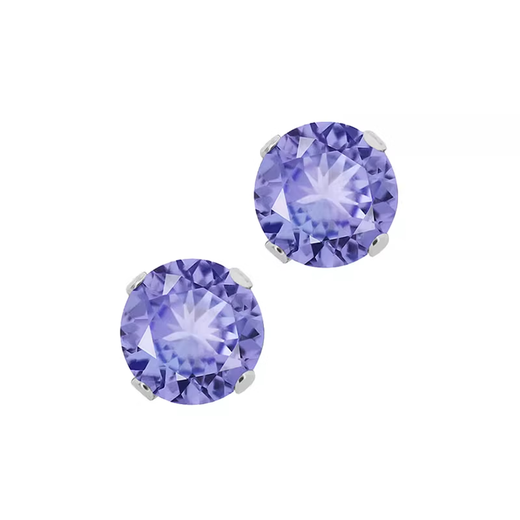 GEM STONE KING 1.25 carat 5mm tanzanite earrings 925 silver colored gemstone earrings for women exquisite classic earrings for women