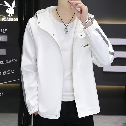 Playboy (PLAYBOY) jacket men's coat men's autumn and winter assault sports high-end casual hooded clothes