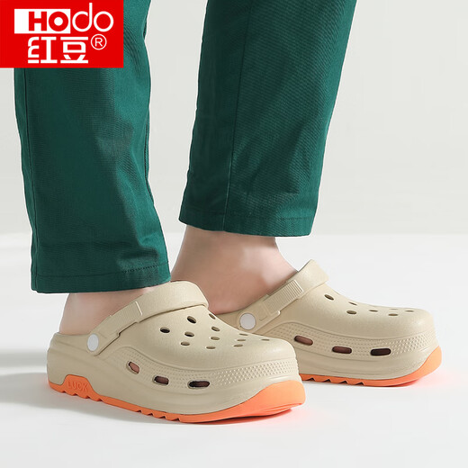 
Red bean operating room anti-slip hole shoes for men 2025 summer new style wear sports anti-odor and wear-resistant soft-soled sandals for women Khaki 42-43 positive size (265mm)