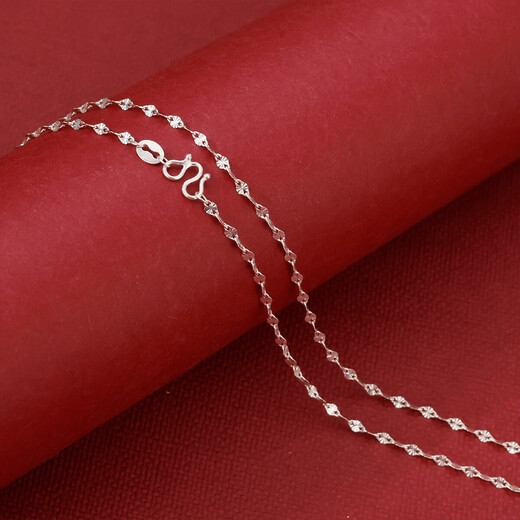 999 solid silver necklace, simple and versatile, glossy four-leaf flower element chain, clavicle chain as a birthday gift for girlfriend, sunflower necklace about 44cm + brand gift box + certificate