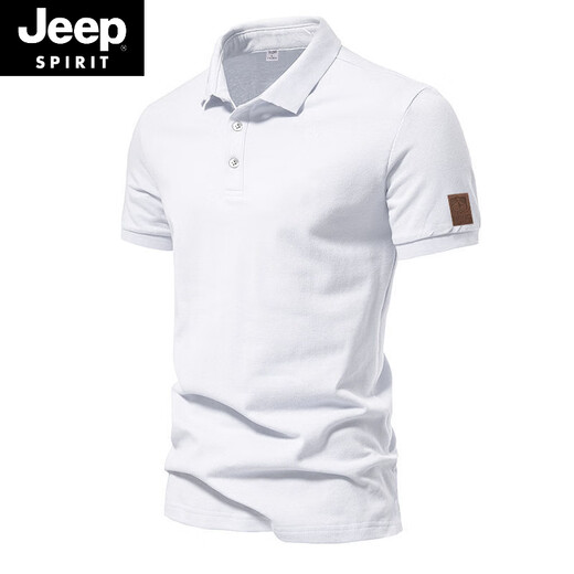 Jeep Spirit American Retro Perlenboden Baumwollmänner Polo. Shirt Solid Color Casual Business Pendeln kurzärmelig T-Shirt Sommer halbärmeligte Reversklumpen (aq new 691) 2xl 2xl (150-165jin [Jin ist gleich 0,5 kg])