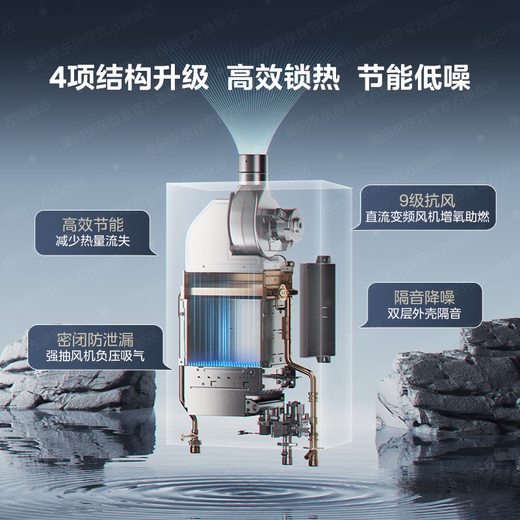 Midea gas water heater 16 liters, 14 liters of natural gas, one kitchen and two bathrooms, home smart variable frequency constant temperature, energy saving, low water pressure start HWApro 14L, high-end affordable hot water HWApro