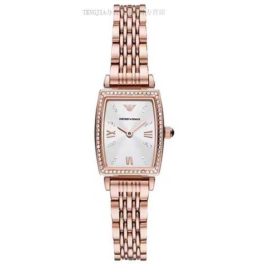 Emporio Armani Women's Watch, Cinturón de set de diamantes de moda, Cuarzo Fritillaria Small Green Watch, Tendencia cuadrada A149 AR11399