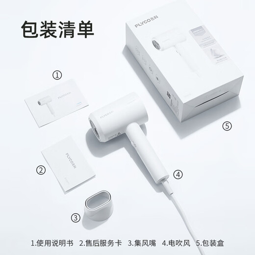 飞科护发电吹风机家用速干便携学生宿舍低噪音冷热风大功率吹风筒/FH6296/6290/PH1628 负离子爆款+时尚锤子设计【白】