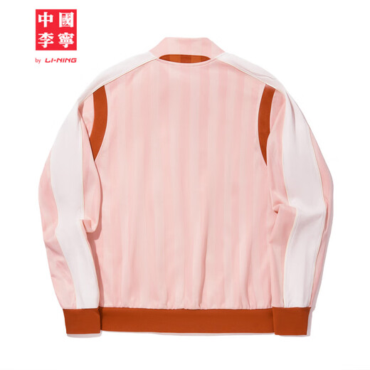 Li Ning China Li Ning INSULAiRE joint brand series丨Men's loose knitted sports jacket AFDVG03 peach pink/champagne white-2 L