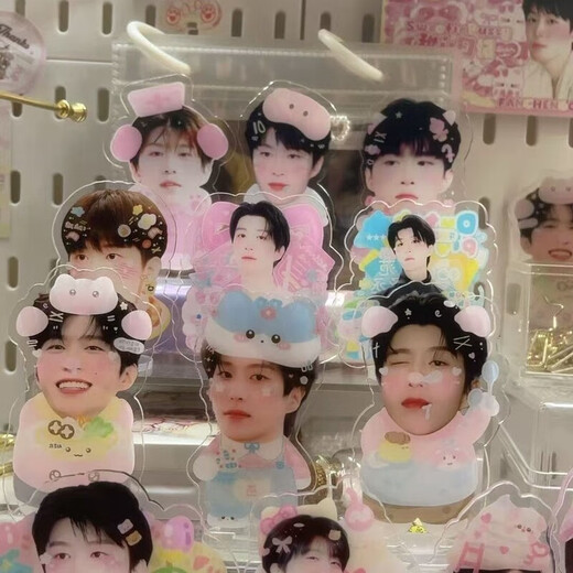 MU YUNYAO fan Chengcheng Cartoon Mute Shape Desktop Ornements Figure Pendants Unique Double-couche Design Fans incontournable 8