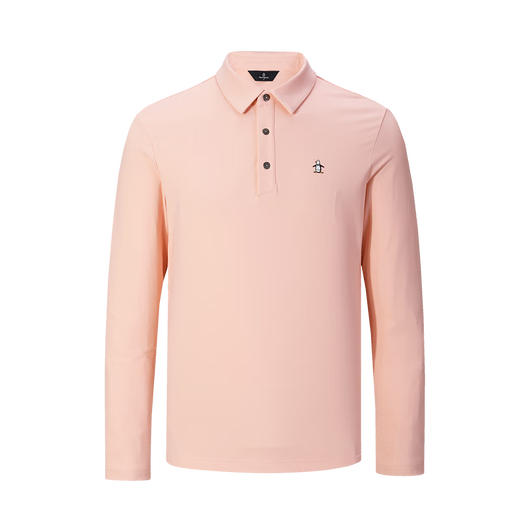 万星威（Munsingwear）高尔夫男士夏季薄款防晒长袖t恤休闲运动POLO衫 R653/粉色 L