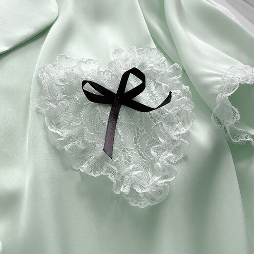 Victoria's style ice silk pajamas for women in summer short-sleeved princess style sexy lace home clothing set 2025 new summer cute 9214 short-sleeved 2XL 130-145Jin [Jin equals 0.5 kg]