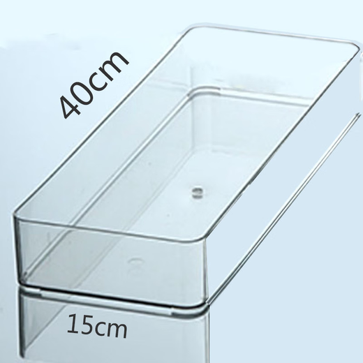 Yonghuan Other Storage Boxes Flat Length 40cm Width 15cm Square Dish Tray Transparent Acrylic Kitchen Rectangular Drawer 4877. Side U Transparent Basket - Medium Length 1 PT High Transparent
