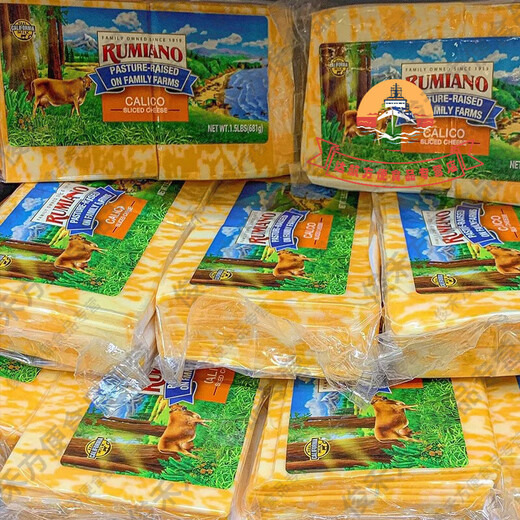 Dicker Orangenkäse mit der gleichen Käsestil in Shanghai Sam Einkaufsagent American Colby 681G Textur Silky Orange und Weiß zweifarbig 681G Zhongtong Kühltschiffung Erinnere dich daran, abzuholen