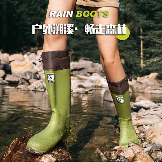 【户外必备】2025夏季新款雨林登山雨鞋雨靴防滑防水鞋赶海露营鞋 深灰色 （高筒） 41