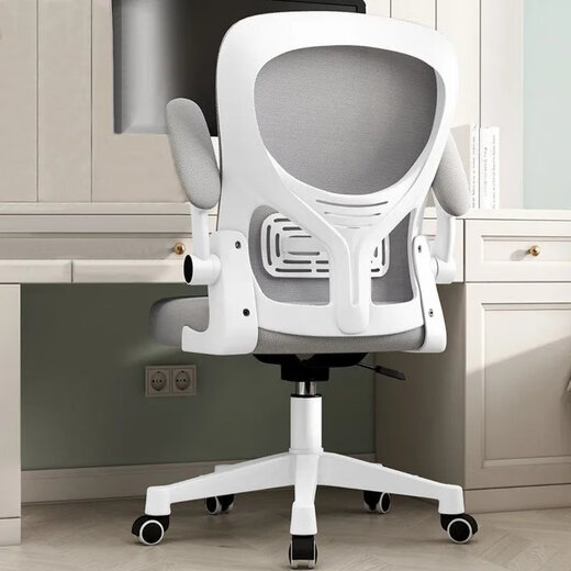 Xiaomi YouPin Eco-Chain Brand Home Computer Stuhl bequeme Langzeitlehnung Backstreh Office Stuhl Taillenschutz Ergonomischer Stuhl Schlafstuhl 983 Weißer Rahmen Schwarzes Netz + 3D-Kopfstütze / Schwammkissen