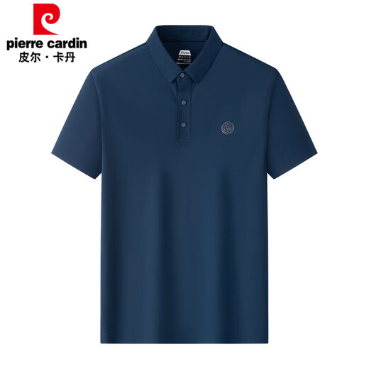 皮尔卡丹（pierre cardin）轻奢高端短袖T恤男冰 丝夏季新款翻领桑蚕丝休闲薄款POLO衫通勤 天蓝色1 EYY   1421 M 165