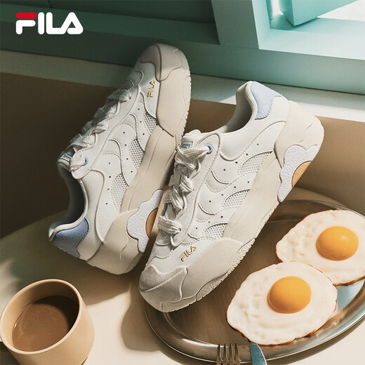 
FILA Yang Mi same egg-pack shoes Fila women's shoes 2025 summer new board shoes casual shoes thick-soled sneakers women snow-white-SW 37.5