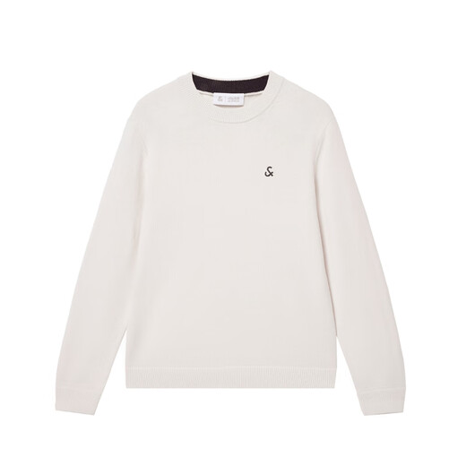 JACK&JONES men's autumn knitted sweater solid color fitted wool blend machine washable long-sleeved top 225324003