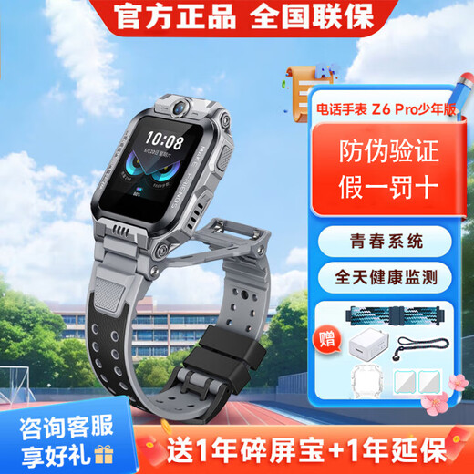 Little Genius Z6pro Phone Watch Children Boys Girls Gift Z6pro Junior Edition Positioning Body Temperature Monitoring Z6pro-Juvenile Edition Meteoric Gray