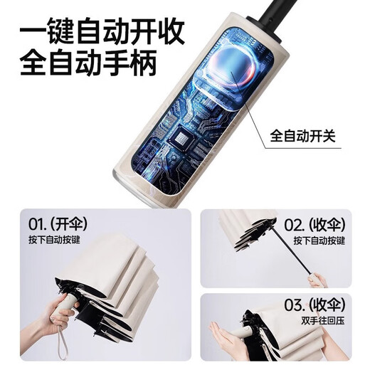 108-bone umbrella automatic men's and women's foldable large sun umbrella, sunny and rainy dual-use umbrella, sun protection and anti-UV sunshade umbrella, fully automatic 60 double keel sunny umbrellas, black