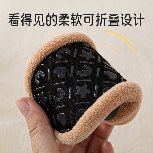 Aiboshi Baby Floor Socks Autumn and Winter Toddler Shoes Soft Sole Dot Glue Cooling Children's Plus Velvet Step Front Shoes 2 Pairs M Code B1605