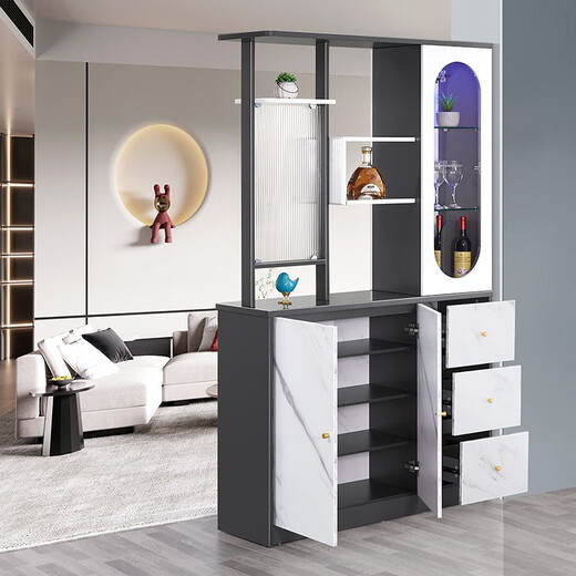 Visa Genji Wooden Language Modern Simple Entrance Partition Cabinet Entering Living Room Wine Cabinet Decoration Shoe Cabinet Integrated Double-sided Room Storage 3891#