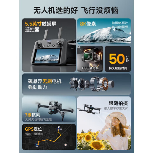 SMRC无人机智能屏控户外高清航拍飞行带屏遥控器承认高端黑科技避障防抖拍照录像2025年新款 普控【10公里图传+40分钟续航】 一电【送随心换+飞行礼包+教学服务】