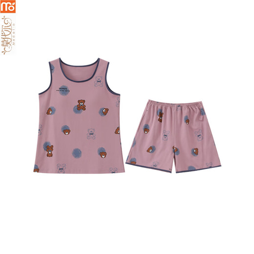 Pyjamas modal pour les femmes en été 2025 Nouveau gilet Sentiment grande taille avec poitrine de poitrine de coton intégré à suspension sans manches pour l'usure extérieure FY9859 L (recommandée 95-115jin [Jin est égal à 0,5 kg]))