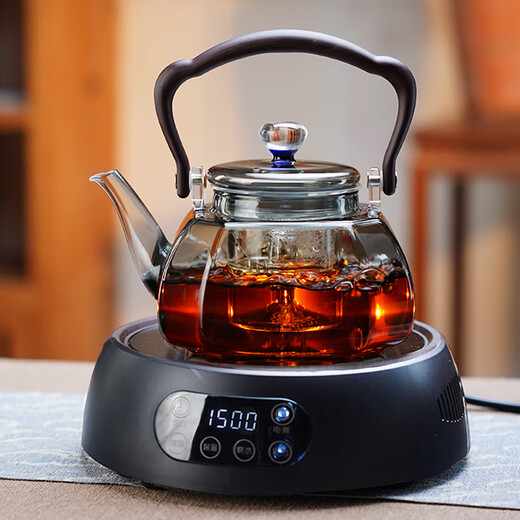 Full-scale teapot teapot 2025 new tea stove glass kettle lifting kettle steaming all-in-one teapot eight bucket teapot + young black electric ceramic stove