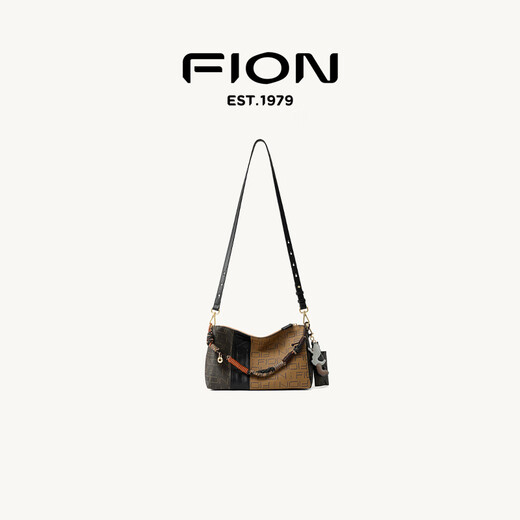 Fion (Fion) 2025 Neues leichter Luxus -Presbyterianer kleiner Quadratbeutel Vielseitige Pendler -Umhängetasche Kissenbeutel Kaffee/Schwarz