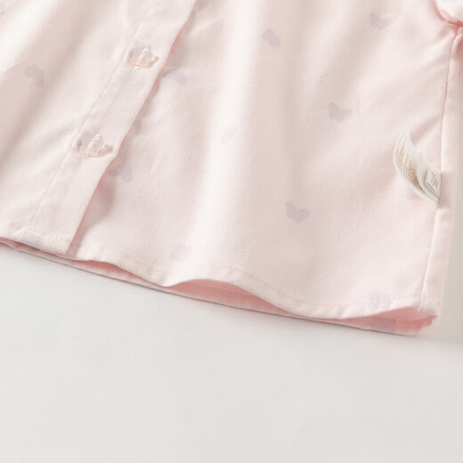DAVE&BELLA children's shirt spring new pure cotton girls long-sleeved tops sweet children's shirts baby girl bottoming shirt butterfly print ready stock 110 cm (recommended height 100-110cm)