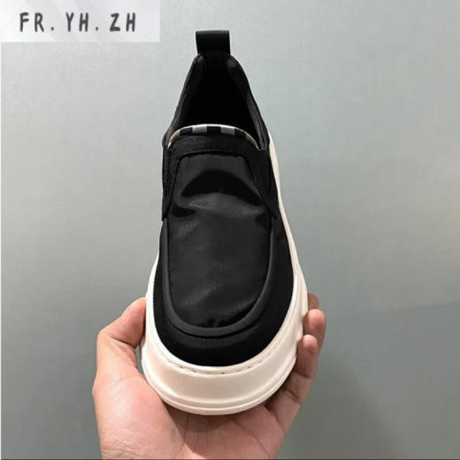 FR.YH.ZH原熙社团男鞋夏季新款男士透气一脚蹬懒人布鞋时尚百搭潮流休闲鞋 1105-黑色 38