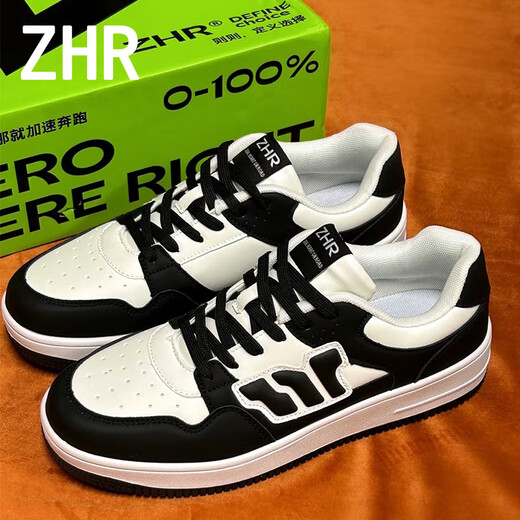 ZHR women's classic skateboard shoes thick sole heightened student couple date casual shoes American street style white 38