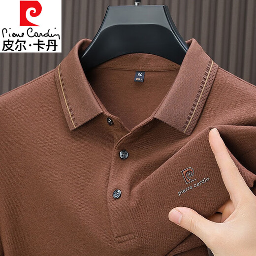 
Pier Cardin high-end light luxury honeycomb hairy spring and autumn polo shirt comfortable men's long-sleeved T-shirt new casual young and middle-aged top [15831] apricot M 120Jin [Jin equals 0.5 kg] below