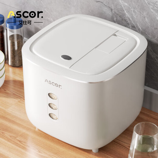 Axco food-grade special rice bucket 20 Jin Jin equals 0.5 kg. 2025 new insect-proof and moisture-proof sealed rice cylinder large capacity flour household square rice bucket 20 Jin Jin equals 0.5 kg. Free measuring cup