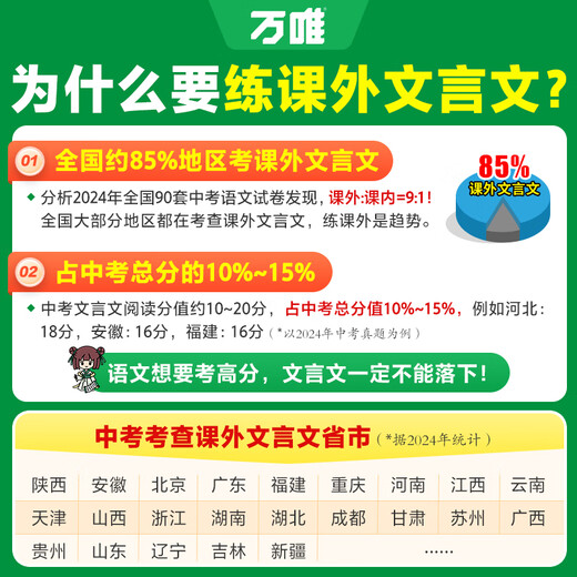 2026初中文言文课外阅读理解专项训练全解全练八九七年级必背古诗词一本通初一初二试题研究初三语文教辅资料万维教育 【课外文言文阅读】26新版 七年级
