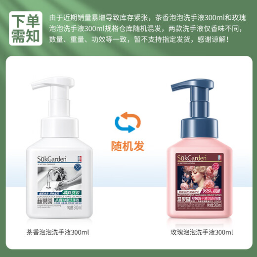 Vegetable Garden Tea Scented Bubble Hand Sanitizer Foam Hand Sanitizer Moisturizing Cleansing Hand Sanitizer Universal for children and adults Taste Pack Tea Scented Bubble Hand Sanitizer 300ml