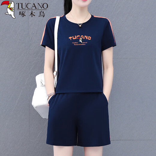 Specht Pure Cotton Sports Set Damen-Shorts 2025 Neue modische Laufzeit mittleren Alters mit großer Größe zweiteiler Sommer Dahong 2xl