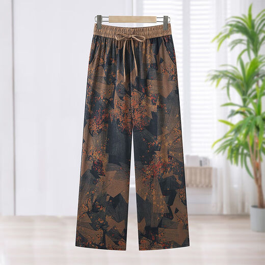 Ours polaire ours polaire2025 Nouveau modèle mère mère femme d'été mince pantalon droit imprimé pantalon pantalon mince polyvalent pantalon large pantalon à jambe large pantalon [authentique 9898] 2xl recommandé 85-110jin [Jin est égal à 0,5 kg]