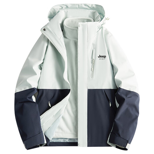 Jeep Spirit Jeep Jacke Frauen 2025 Neues kleines kleines Drei-in-eins-Windschutz und wasserdichte, super gut aussehende Bergsteigeranzug Frauen Style-Xuerou Zi [Drei-zu-Eins-Abbau] L.