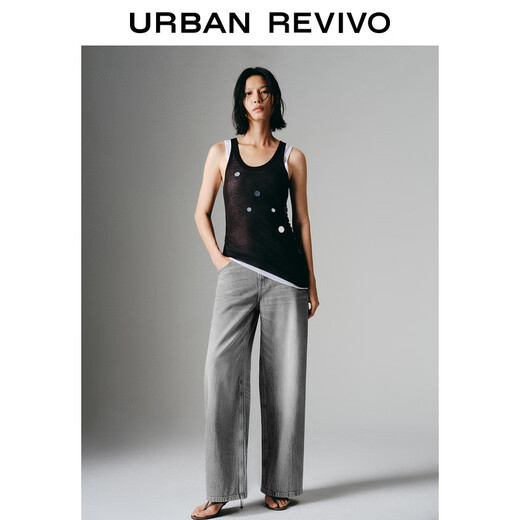 Ur chinesischer Valentinstag 2025 Sommer Neue Frauenkleidung Retro Casual Waschkatze Whisker Jeans Hosen UWJ850036 Hellgrau 26