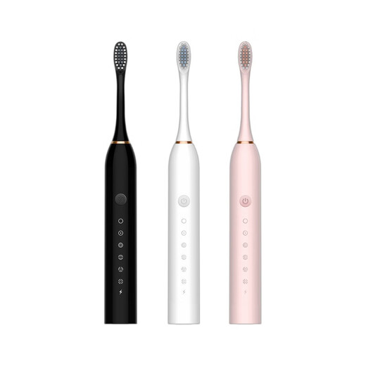Xiaomi universal household electric toothbrush for adults, six-speed couple set, rechargeable soft-bristle toothbrush with long battery life for travel, upgraded black and pink couple version + 8 brush heads, carefully selected quality